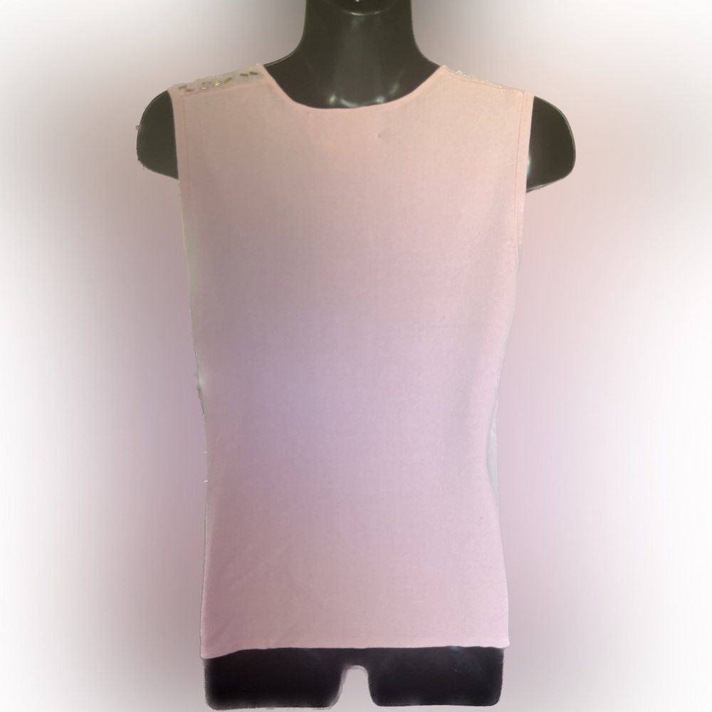 Vintage Joseph A Sequin Iridescent Pink Tank Top Fits like M/L - Picture 2 of 7